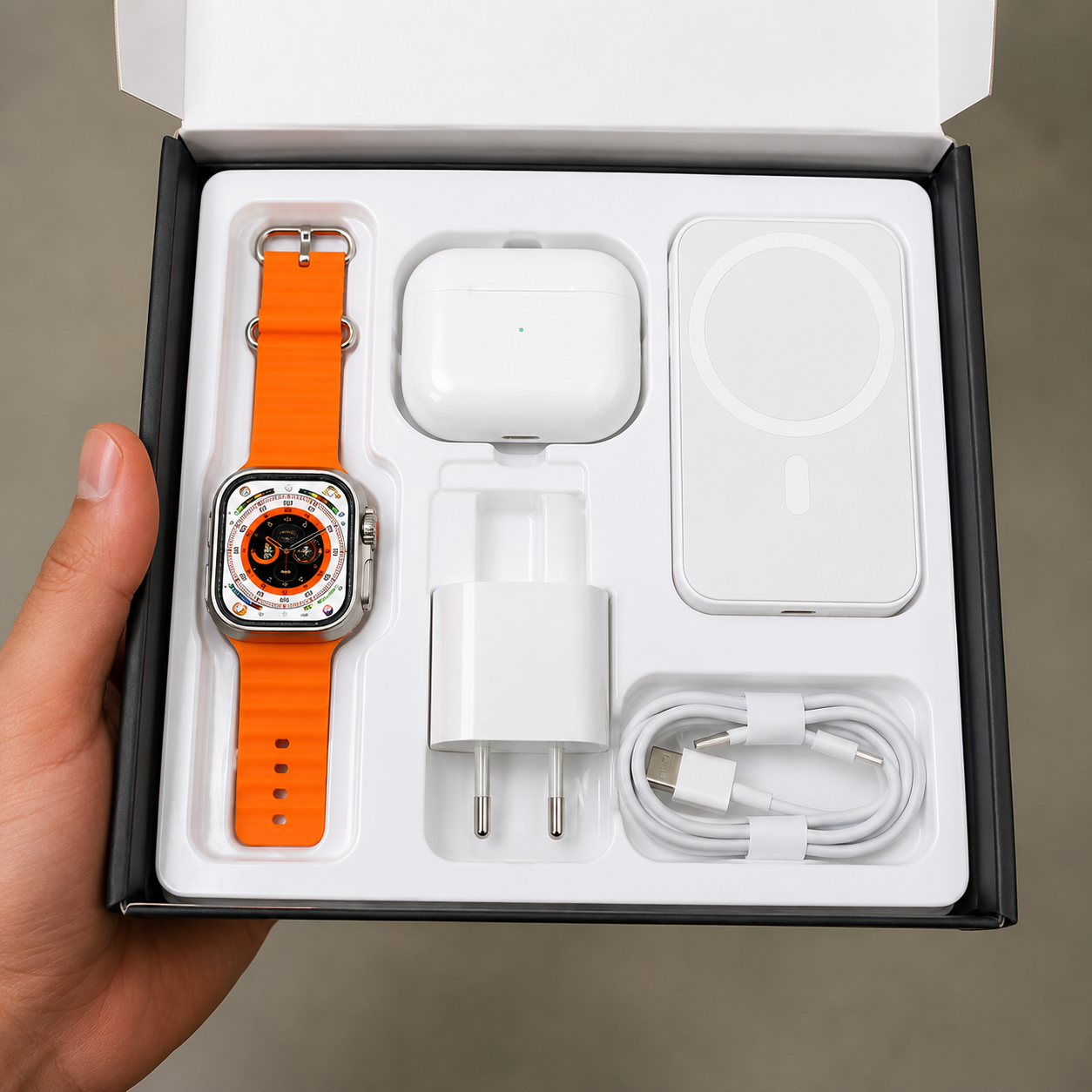 Combo 4 En 1 - Smartwatch, audífonos Bluetooth y power bank