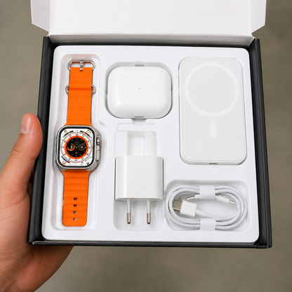 Combo 4 En 1 - Smartwatch, audífonos Bluetooth y power bank